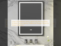 Smart LED-Badezimmer-Edelmöbel mit Nebelspiegel und Bewegungssensorbeleuchtung.